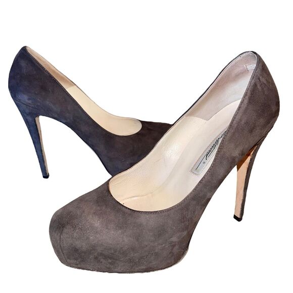Brian Atwood Platform Pumps Suede Heels Stiletto - Picture 6 of 9